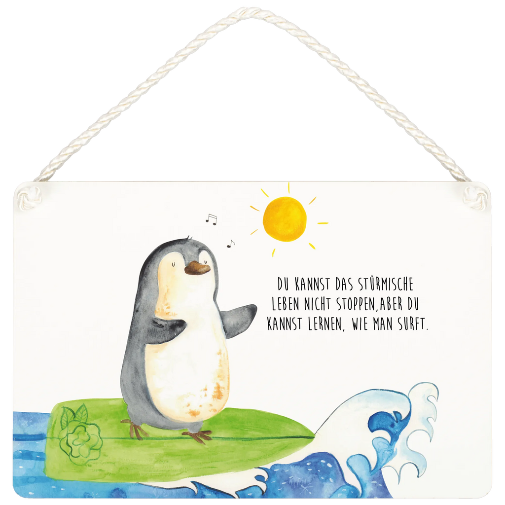 Deko Schild Pinguin Surfer Dekoschild, Deko Schild, Schild, Tür Schild, Türschild, Holzschild, Wandschild, Wanddeko, Pinguin, Pinguine, surfen, Surfer, Hawaii, Urlaub, Wellen, Wellen reiten, Portugal