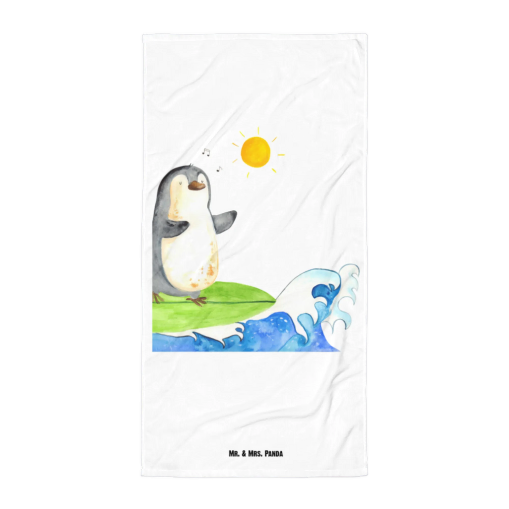 XL Badehandtuch Pinguin Surfer Handtuch, Badetuch, Duschtuch, Strandtuch, Saunatuch, Pinguin, Pinguine, surfen, Surfer, Hawaii, Urlaub, Wellen, Wellen reiten, Portugal