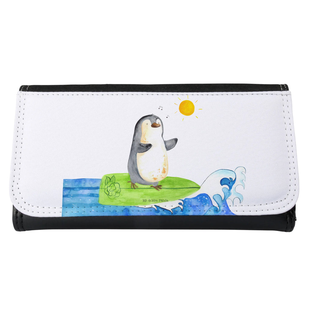 Damen Portemonnaie Pinguin Surfer Portemonnaie, Portemonee, Geldbörse, Damen, Groß, XXL, Geldbeutel, Portemonnaies, Pinguin, Pinguine, surfen, Surfer, Hawaii, Urlaub, Wellen, Wellen reiten, Portugal