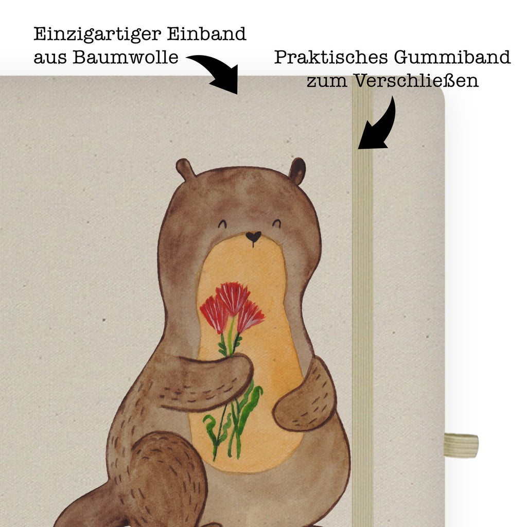 DIN A4 Personalisiertes Notizbuch Otter Blumenstrauß Personalisiertes Notizbuch, Notizbuch mit Namen, Notizbuch bedrucken, Personalisierung, Namensbuch, Namen, Otter, Fischotter, Seeotter, Otter Seeotter See Otter