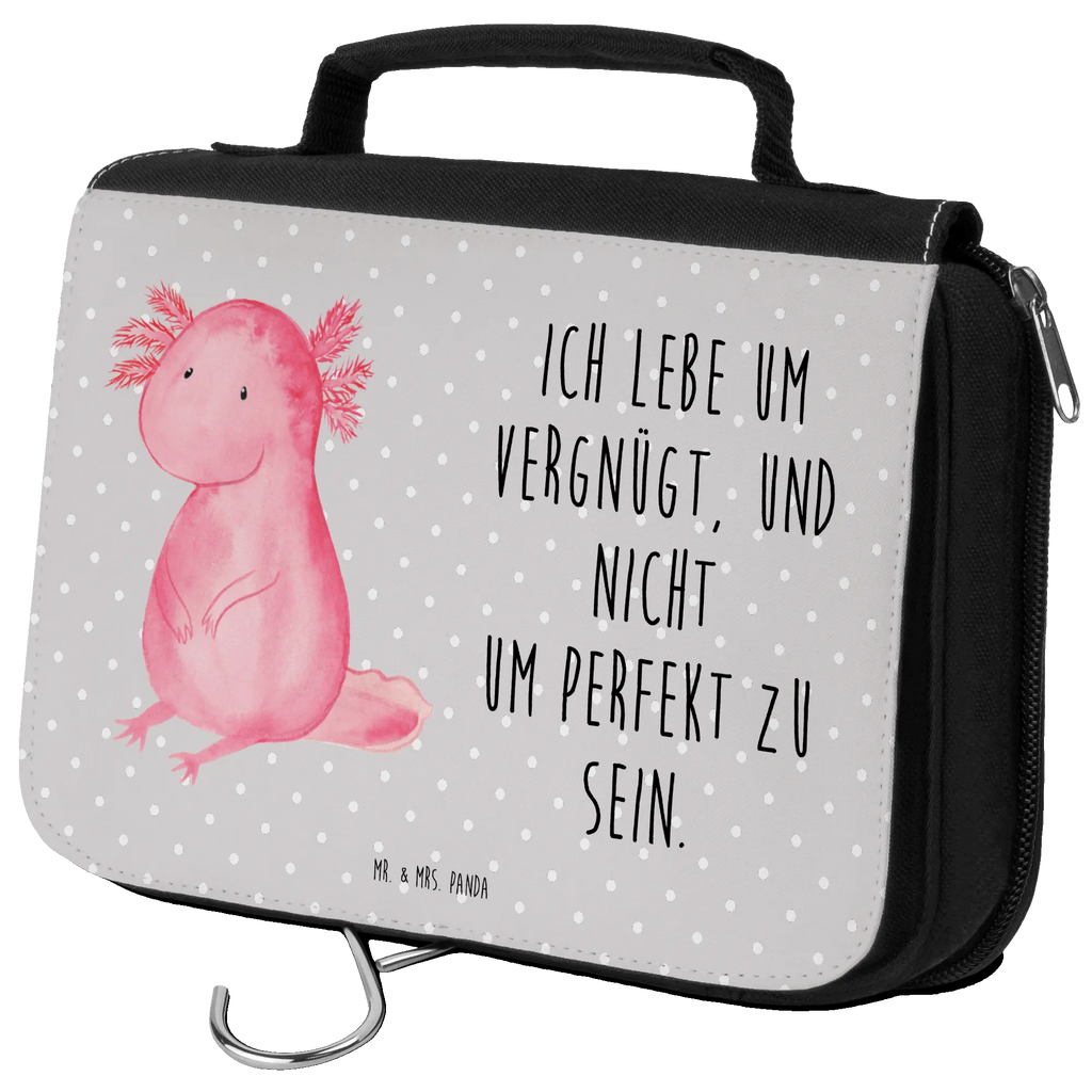 Kulturbeutel Axolotl null Kulturbeutel, Zum Aufhängen, Waschtasche, Kosmetiktasche, Damen, Herren, Aufbewahrungstasche, Schminktasche, Kosmetikbeutel, Organizer, Kulturtasche, Schminkutensil, Axolotl, Molch, Axolot, vergnügt, fröhlich, zufrieden, Lebensstil, Weisheit, Lebensweisheit, Liebe, Freundin