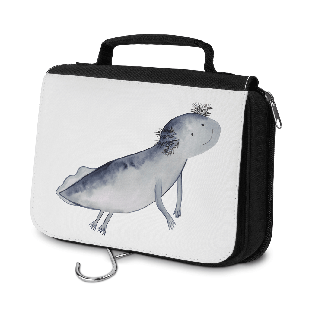 Kulturbeutel Axolotl Schwimmen Kulturbeutel, Zum Aufhängen, Waschtasche, Kosmetiktasche, Damen, Herren, Aufbewahrungstasche, Schminktasche, Kosmetikbeutel, Organizer, Kulturtasche, Schminkutensil, Axolotl, Molch, Axolot, Schwanzlurch, Lurch, Lurche, Problem, Probleme, Lösungen, Motivation