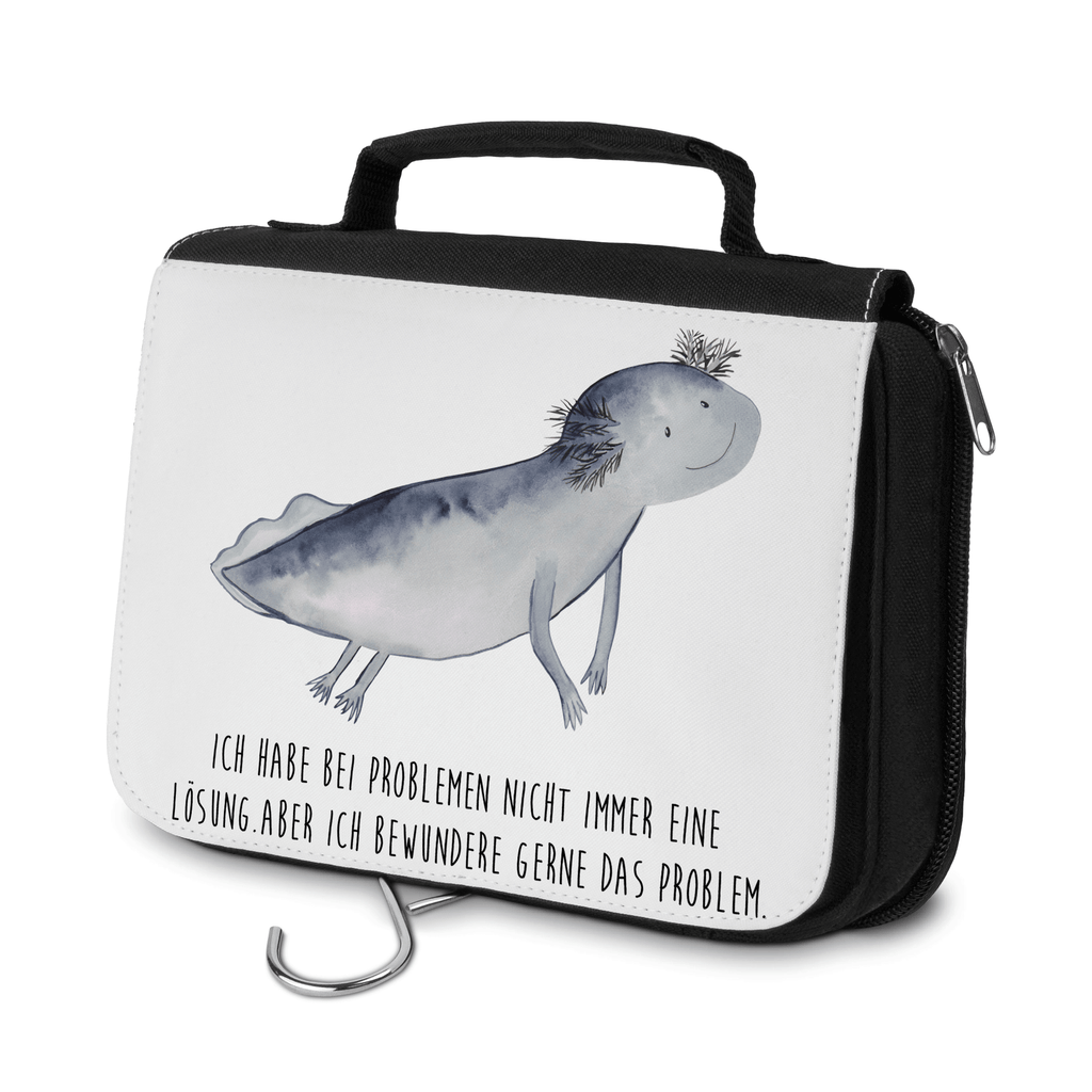 Kulturbeutel Axolotl Schwimmen Kulturbeutel, Zum Aufhängen, Waschtasche, Kosmetiktasche, Damen, Herren, Aufbewahrungstasche, Schminktasche, Kosmetikbeutel, Organizer, Kulturtasche, Schminkutensil, Axolotl, Molch, Axolot, Schwanzlurch, Lurch, Lurche, Problem, Probleme, Lösungen, Motivation