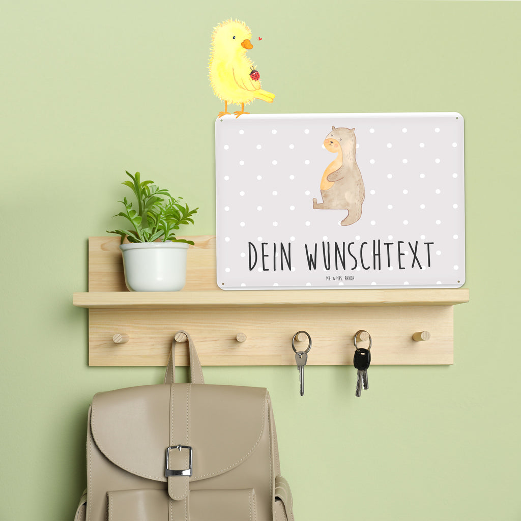 Personalisiertes Blechschild Otter Bauch Blechschild, Metallschild, Geschenk Schild, Schild, Magnet-Metall-Schild, Deko Schild, Wandschild, Wand-Dekoration, Türschild, Otter, Fischotter, Seeotter, Otter Seeotter See Otter