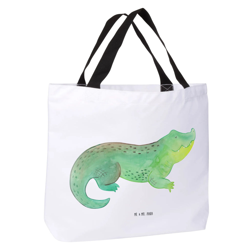 Shopper Krokodil Beutel, Einkaufstasche, Tasche, Strandtasche, Einkaufsbeutel, Shopper, Schultasche, Freizeittasche, Tragebeutel, Schulbeutel, Alltagstasche, Meerestiere, Meer, Urlaub, Krokodil, Krokodile, verrückt sein, spontan sein, Abenteuerlust, Reiselust, Freundin, beste Freundin, Lieblingsmensch