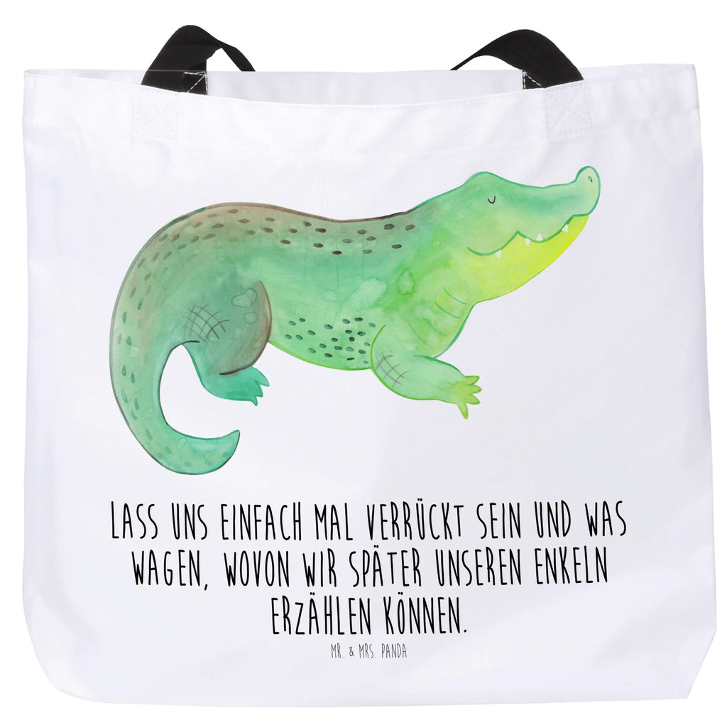 Shopper Krokodil Beutel, Einkaufstasche, Tasche, Strandtasche, Einkaufsbeutel, Shopper, Schultasche, Freizeittasche, Tragebeutel, Schulbeutel, Alltagstasche, Meerestiere, Meer, Urlaub, Krokodil, Krokodile, verrückt sein, spontan sein, Abenteuerlust, Reiselust, Freundin, beste Freundin, Lieblingsmensch