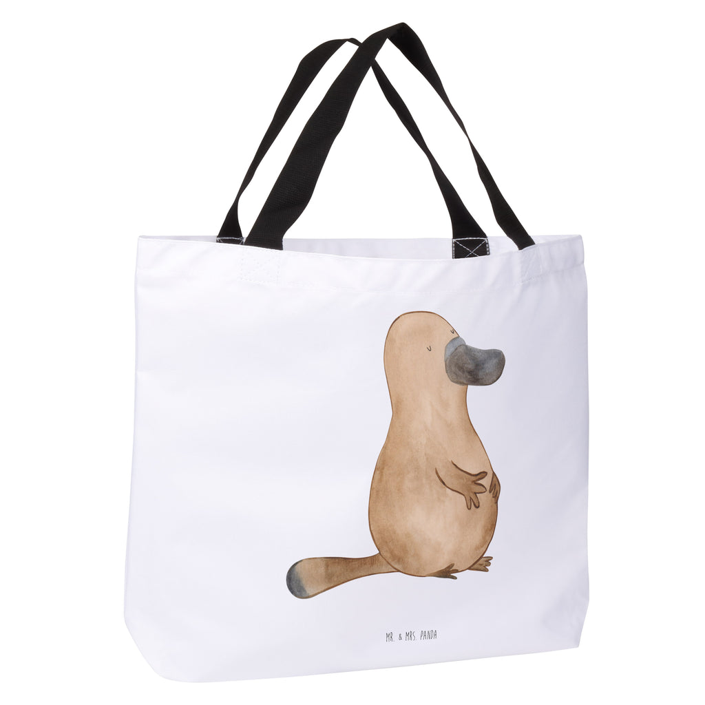 Shopper Schnabeltier Mut Beutel, Einkaufstasche, Tasche, Strandtasche, Einkaufsbeutel, Shopper, Schultasche, Freizeittasche, Tragebeutel, Schulbeutel, Alltagstasche, Meerestiere, Meer, Urlaub, Schnabeltier, Mut, mutig, Lebensweisheit, Schnabeltiere, Motivation, Training, Büro, Arbeit, Neuanfang, Neustart, Weltreise, Raodtrip