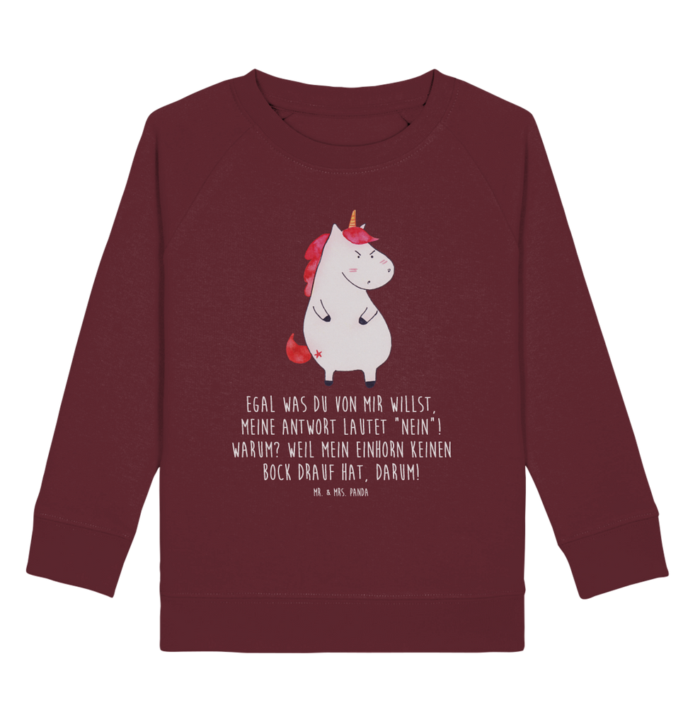 Organic Kinder Pullover Einhorn wütend Kinder Pullover, Kinder Sweatshirt, Jungen, Mädchen, Einhorn, Einhörner, Einhorn Deko, Pegasus, Unicorn, Realität, Ansage, lustlos, nein, Büro, Arbeit, wütend, dumme Fragen, lustig, Spaß, Geschenk