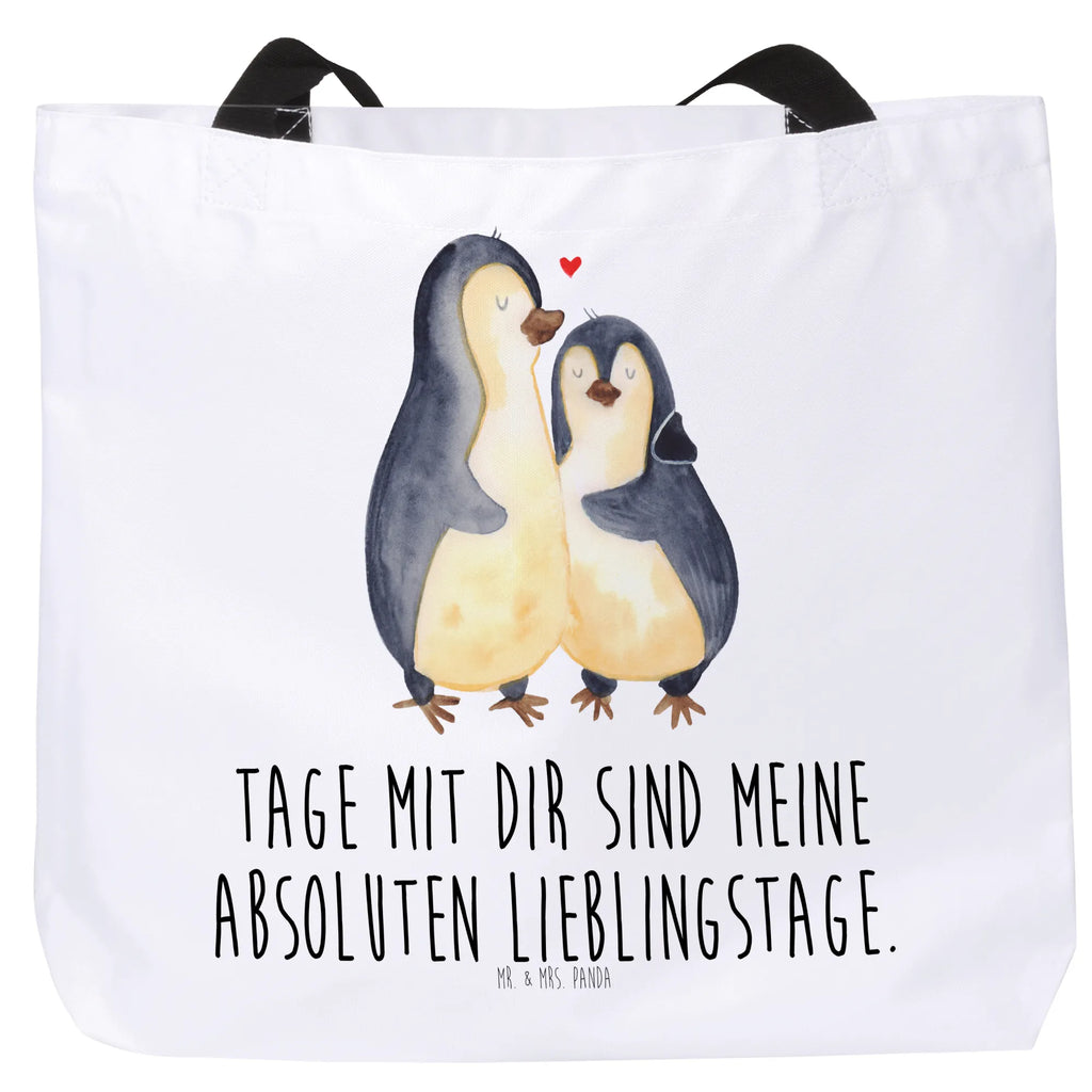 Shopper Pinguin umarmen Beutel, Einkaufstasche, Tasche, Strandtasche, Einkaufsbeutel, Shopper, Schultasche, Freizeittasche, Tragebeutel, Schulbeutel, Alltagstasche, Pinguin, Liebe, Liebespaar, Liebesbeweis, Liebesgeschenk, Verlobung, Jahrestag, Hochzeitstag, Hochzeit, Hochzeitsgeschenk