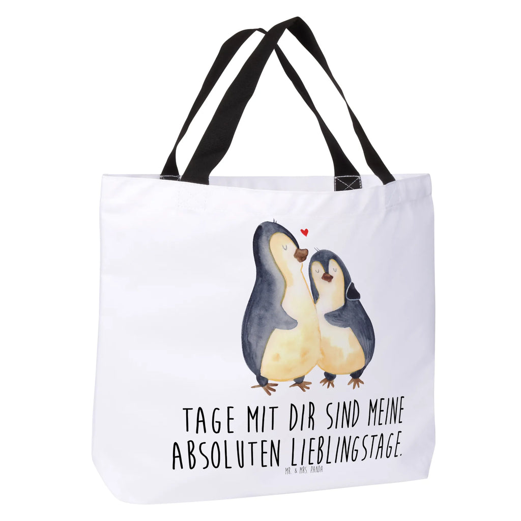 Shopper Pinguin umarmen Beutel, Einkaufstasche, Tasche, Strandtasche, Einkaufsbeutel, Shopper, Schultasche, Freizeittasche, Tragebeutel, Schulbeutel, Alltagstasche, Pinguin, Liebe, Liebespaar, Liebesbeweis, Liebesgeschenk, Verlobung, Jahrestag, Hochzeitstag, Hochzeit, Hochzeitsgeschenk