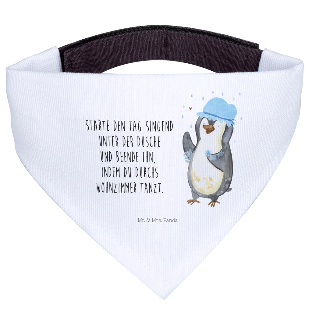 Hundehalstuch Pinguin Duschen Hundehalstuch, Halstuch, Hunde, Tuch, mittel, mittelgroße Hunde, Pinguin, Pinguine, Dusche, duschen, Lebensmotto, Motivation, Neustart, Neuanfang, glücklich sein