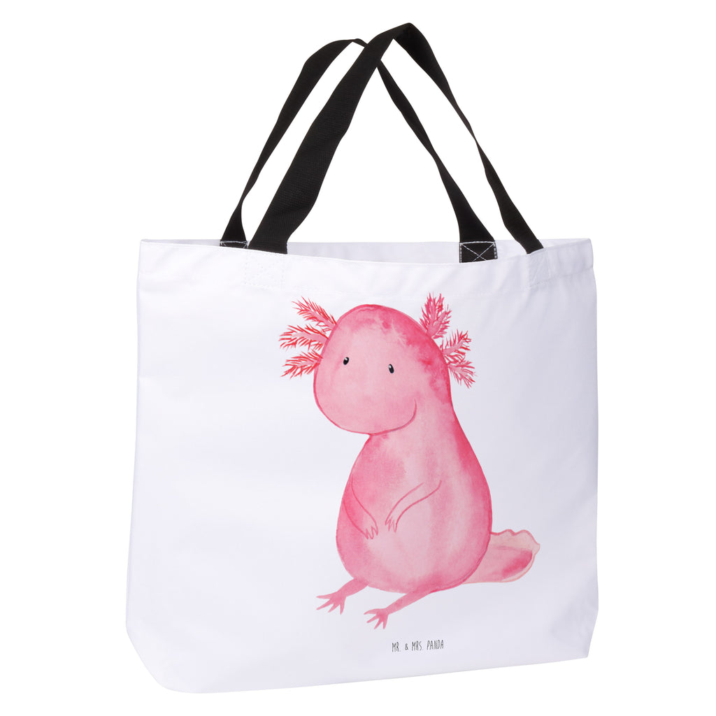 Shopper Axolotl null Beutel, Einkaufstasche, Tasche, Strandtasche, Einkaufsbeutel, Shopper, Schultasche, Freizeittasche, Tragebeutel, Schulbeutel, Alltagstasche, Axolotl, Molch, Axolot, vergnügt, fröhlich, zufrieden, Lebensstil, Weisheit, Lebensweisheit, Liebe, Freundin