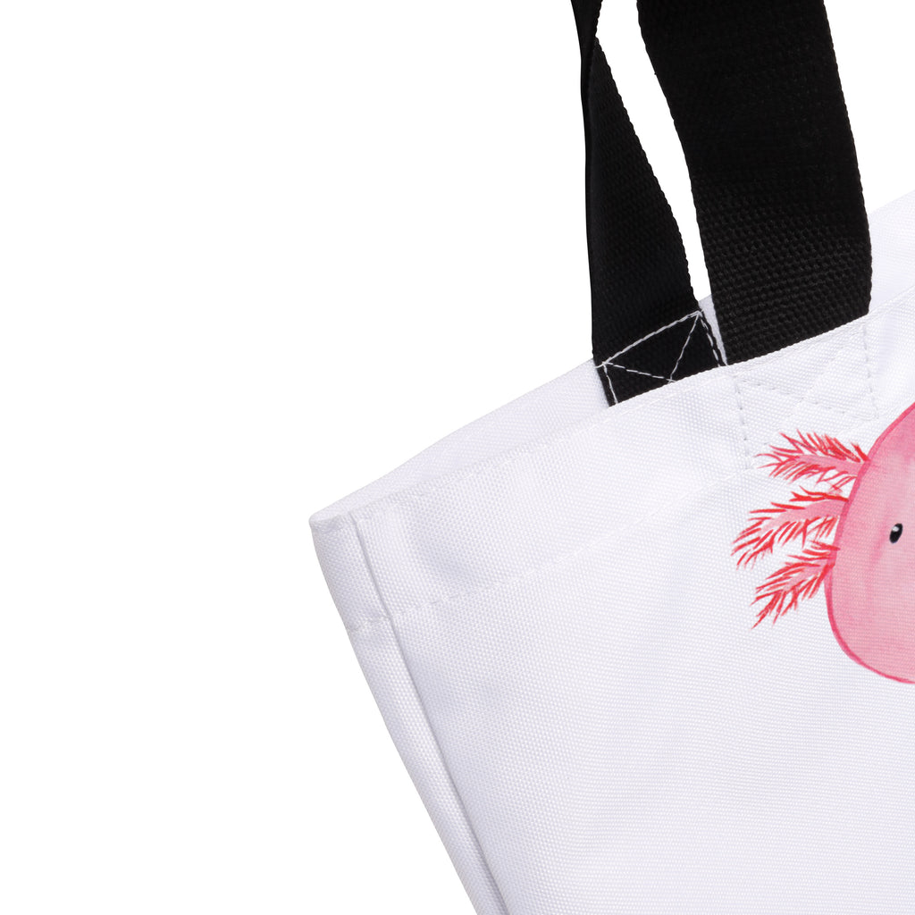 Shopper Axolotl null Beutel, Einkaufstasche, Tasche, Strandtasche, Einkaufsbeutel, Shopper, Schultasche, Freizeittasche, Tragebeutel, Schulbeutel, Alltagstasche, Axolotl, Molch, Axolot, vergnügt, fröhlich, zufrieden, Lebensstil, Weisheit, Lebensweisheit, Liebe, Freundin