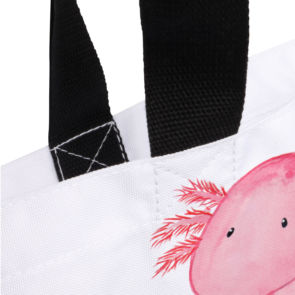 Shopper Axolotl null Beutel, Einkaufstasche, Tasche, Strandtasche, Einkaufsbeutel, Shopper, Schultasche, Freizeittasche, Tragebeutel, Schulbeutel, Alltagstasche, Axolotl, Molch, Axolot, vergnügt, fröhlich, zufrieden, Lebensstil, Weisheit, Lebensweisheit, Liebe, Freundin