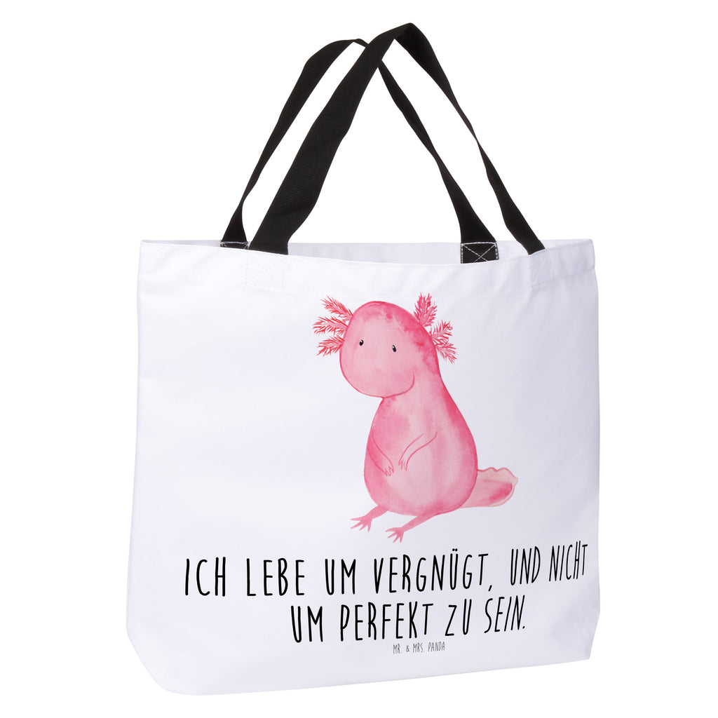 Shopper Axolotl null Beutel, Einkaufstasche, Tasche, Strandtasche, Einkaufsbeutel, Shopper, Schultasche, Freizeittasche, Tragebeutel, Schulbeutel, Alltagstasche, Axolotl, Molch, Axolot, vergnügt, fröhlich, zufrieden, Lebensstil, Weisheit, Lebensweisheit, Liebe, Freundin