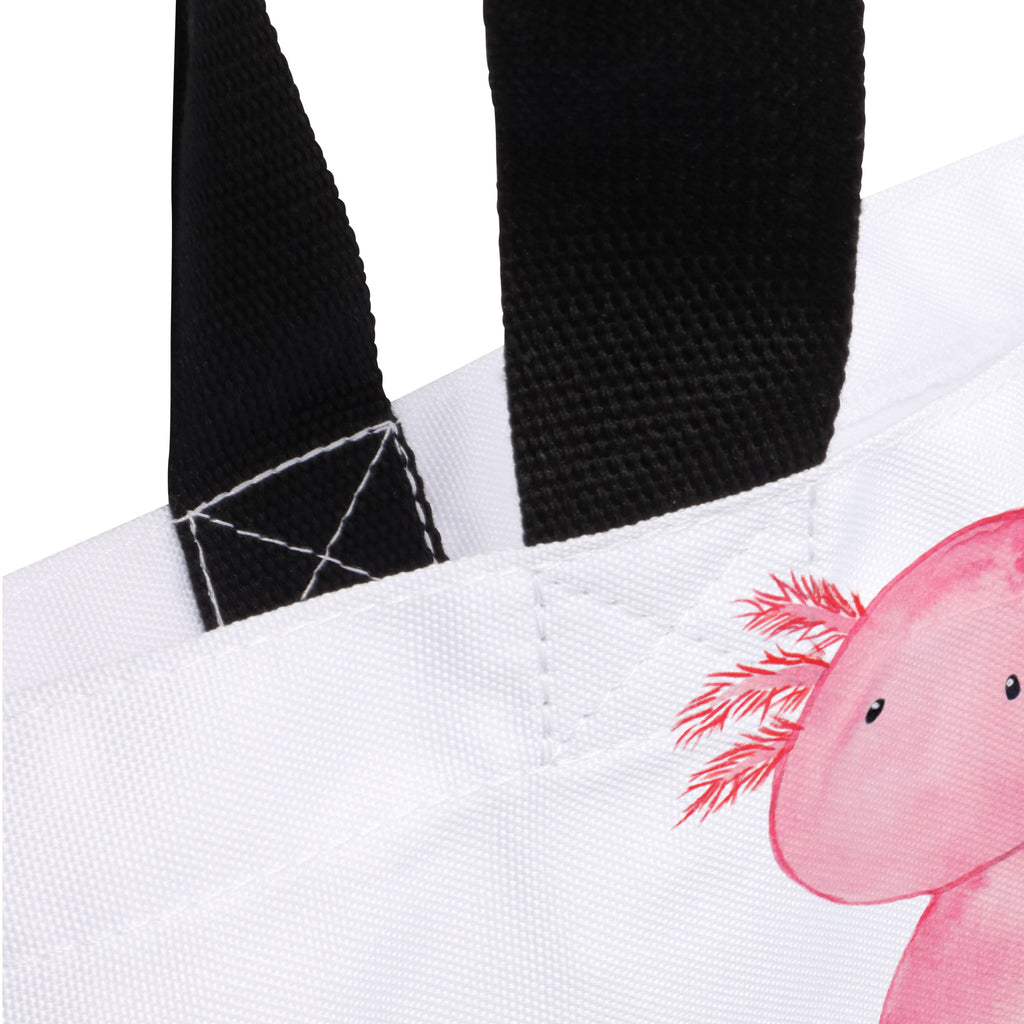 Shopper Axolotl null Beutel, Einkaufstasche, Tasche, Strandtasche, Einkaufsbeutel, Shopper, Schultasche, Freizeittasche, Tragebeutel, Schulbeutel, Alltagstasche, Axolotl, Molch, Axolot, vergnügt, fröhlich, zufrieden, Lebensstil, Weisheit, Lebensweisheit, Liebe, Freundin