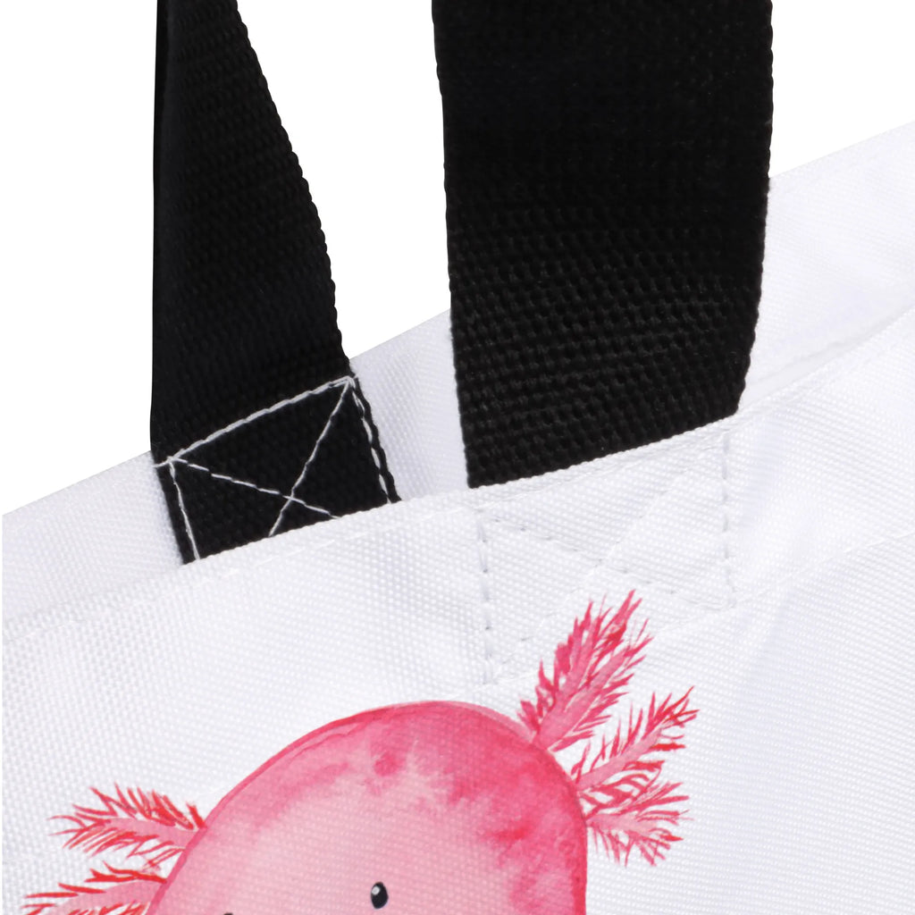 Shopper Axolotl null Beutel, Einkaufstasche, Tasche, Strandtasche, Einkaufsbeutel, Shopper, Schultasche, Freizeittasche, Tragebeutel, Schulbeutel, Alltagstasche, Axolotl, Molch, Axolot, vergnügt, fröhlich, zufrieden, Lebensstil, Weisheit, Lebensweisheit, Liebe, Freundin