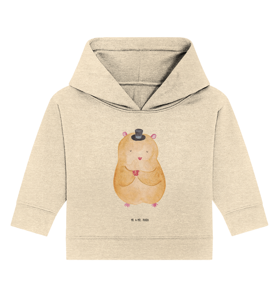 Organic Baby Hoodie Hamster Hut Baby Kapuzenshirt, Baby Kapuzensweatshirt, Baby Hoodie, Baby Pullover, Tiermotive, Gute Laune, lustige Sprüche, Tiere, Hamster, Hut, Magier, Zylinder, Zwerghamster, Zauberer