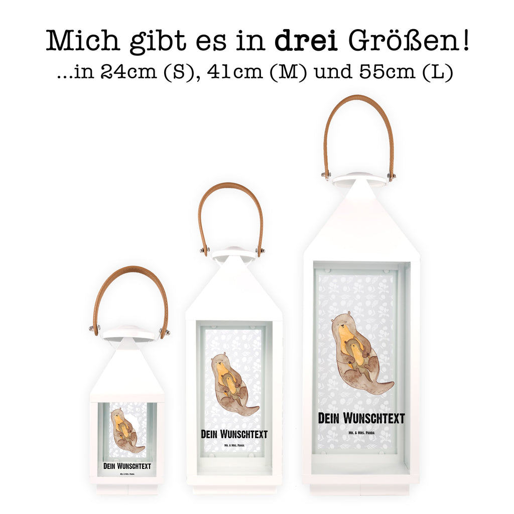 Personalisierte Deko Laterne Otter mit Kind Gartenlampe, Gartenleuchte, Gartendekoration, Gartenlicht, Laterne kleine Laternen, XXL Laternen, Laterne groß, Otter, Fischotter, Seeotter, Otter Seeotter See Otter