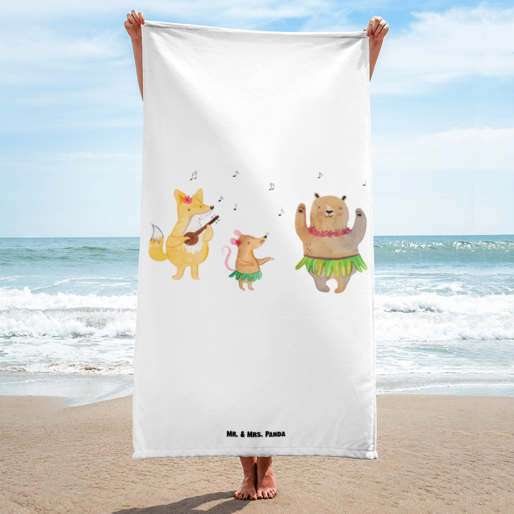 XL Badehandtuch Waldtiere Aloha Handtuch, Badetuch, Duschtuch, Strandtuch, Saunatuch, Tiermotive, Gute Laune, lustige Sprüche, Tiere, Wald, Waldtiere, Musik, Aloha, Bär, Hase, Igel, Tanzen, Leben, Lachen