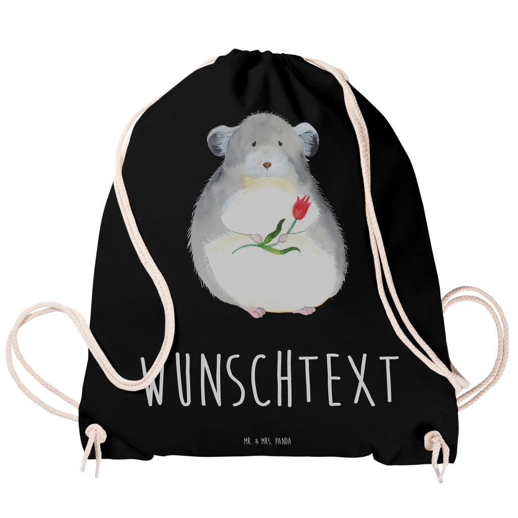 Personalisierter Sportbeutel Chinchilla mit Blume Personalisierter Sportbeutel, Personalisierter Beutel, Personalisierte Sporttasche, Personalisierter Tasche, Personalisierter Stoffbeutel, Personalisierter Sportbeutel Kinder, Sportbeutel mit Namen, Turnbeutel mit Namen, Beutel mit Namen, Sporttasche mit Namen, Tasche mit Namen, Stoffbeutel mit Namen, Sportbeutel Kinder mit Namen, Wunschtext, Wunschnamen, Personalisierbar, Personalisierung, Tiermotive, Gute Laune, lustige Sprüche, Tiere, Chinchilla, Chinchillas, Liebeskummer, Kummer, Depressionen, traurig sein, Chaos, Glücklichsein, Büro, Büroalltag