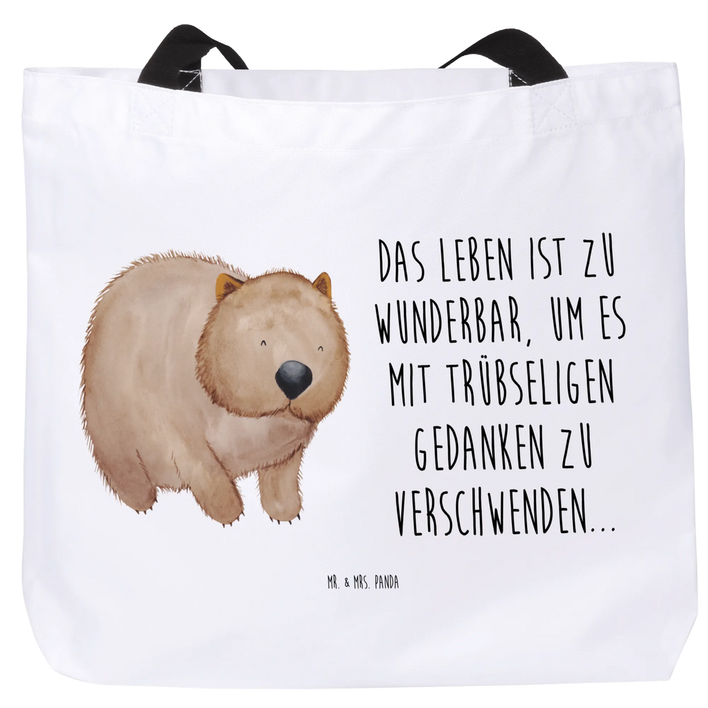 Shopper Wombat Beutel, Einkaufstasche, Tasche, Strandtasche, Einkaufsbeutel, Shopper, Schultasche, Freizeittasche, Tragebeutel, Schulbeutel, Alltagstasche, Tiermotive, Gute Laune, lustige Sprüche, Tiere, Wombat, Das Leben ist schön, Motivation, Spruch, Australien