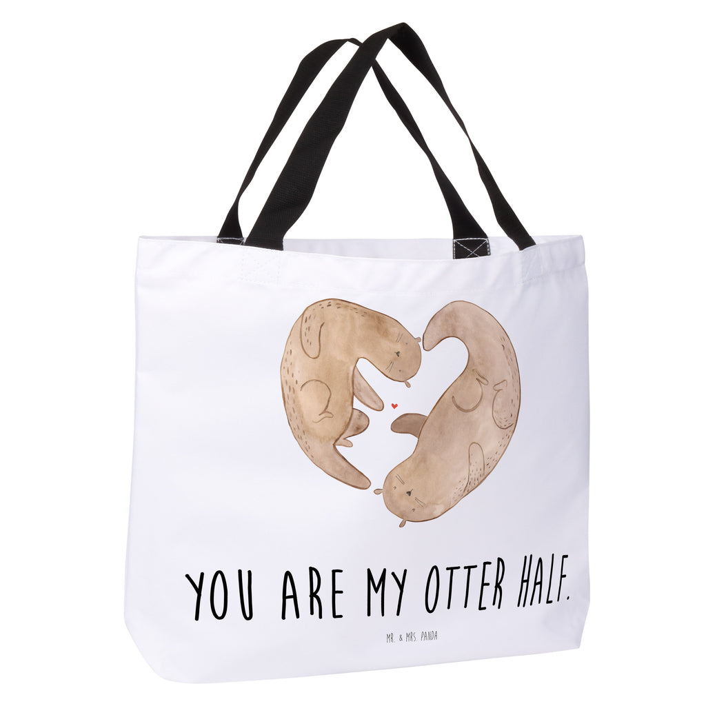 Shopper Otter Herz Beutel, Einkaufstasche, Tasche, Strandtasche, Einkaufsbeutel, Shopper, Schultasche, Freizeittasche, Tragebeutel, Schulbeutel, Alltagstasche, Otter, Fischotter, Seeotter, Liebe, Herz, Liebesbeweis, Liebesgeschenk, Bessere Hälfte, Love you, Jahrestag, Hochzeitstag, Verlobung, gemeinsames Leben