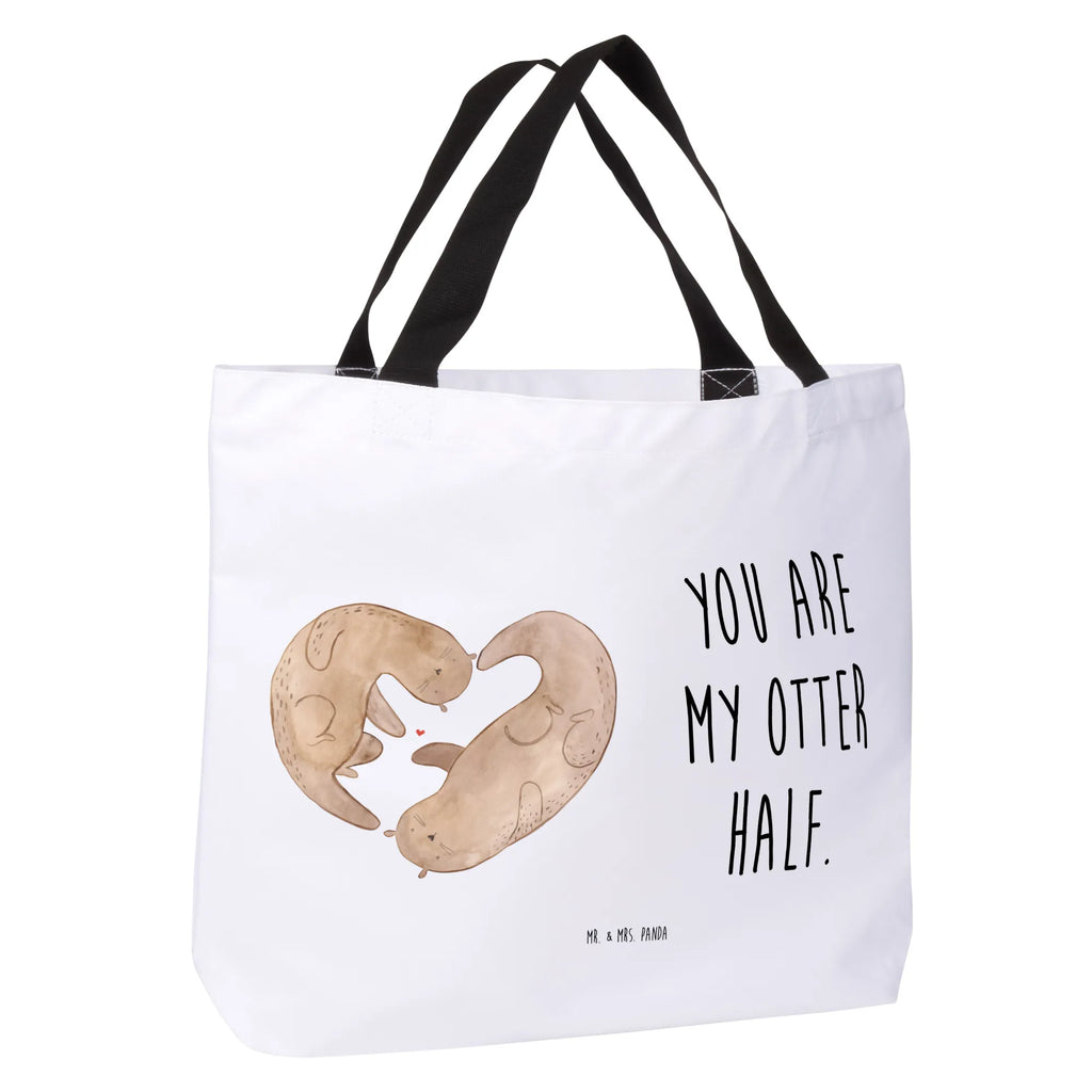 Shopper Otter Herz Beutel, Einkaufstasche, Tasche, Strandtasche, Einkaufsbeutel, Shopper, Schultasche, Freizeittasche, Tragebeutel, Schulbeutel, Alltagstasche, Otter, Fischotter, Seeotter, Liebe, Herz, Liebesbeweis, Liebesgeschenk, Bessere Hälfte, Love you, Jahrestag, Hochzeitstag, Verlobung, gemeinsames Leben