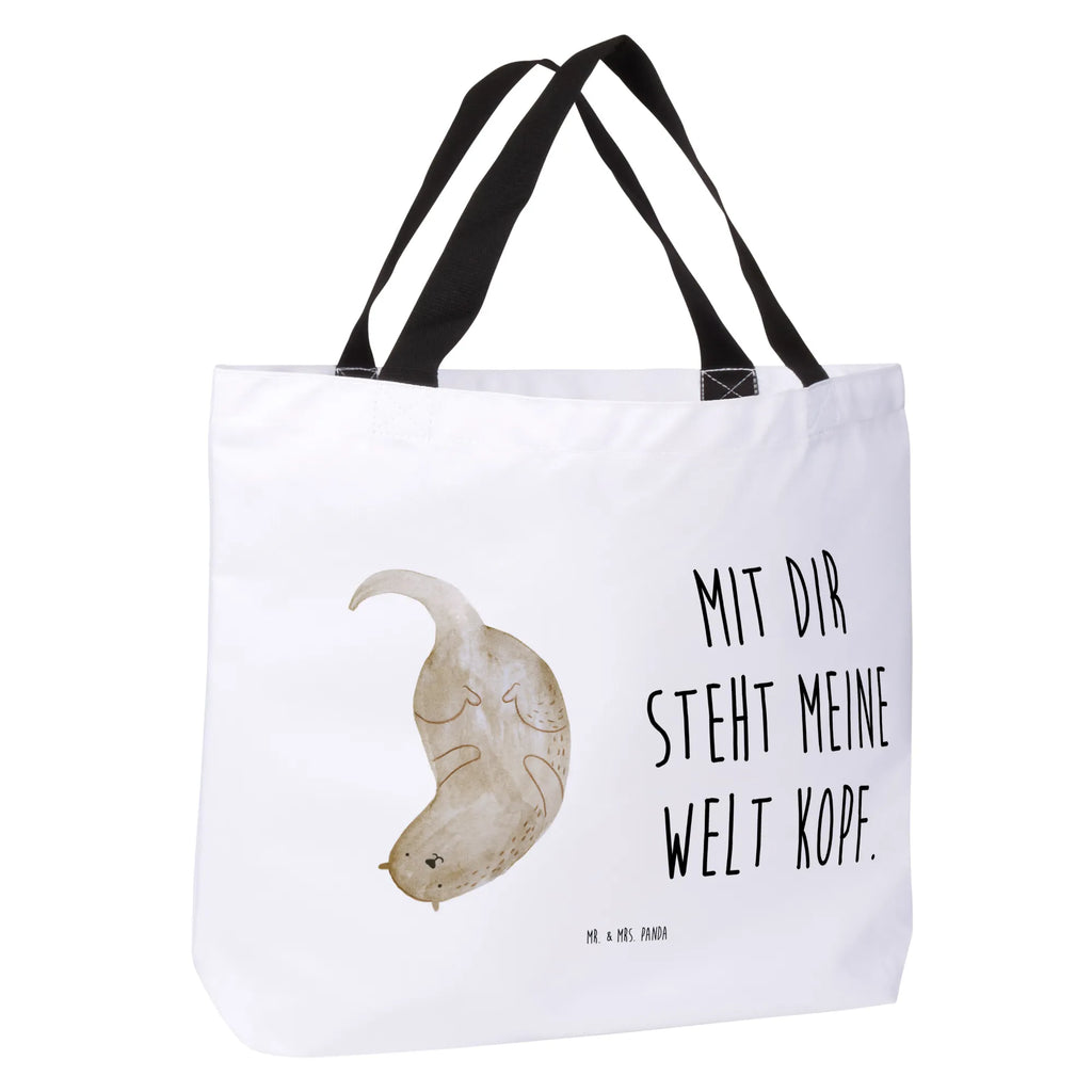 Shopper Otter Kopfüber Beutel, Einkaufstasche, Tasche, Strandtasche, Einkaufsbeutel, Shopper, Schultasche, Freizeittasche, Tragebeutel, Schulbeutel, Alltagstasche, Otter, Fischotter, Seeotter, Otter Seeotter See Otter