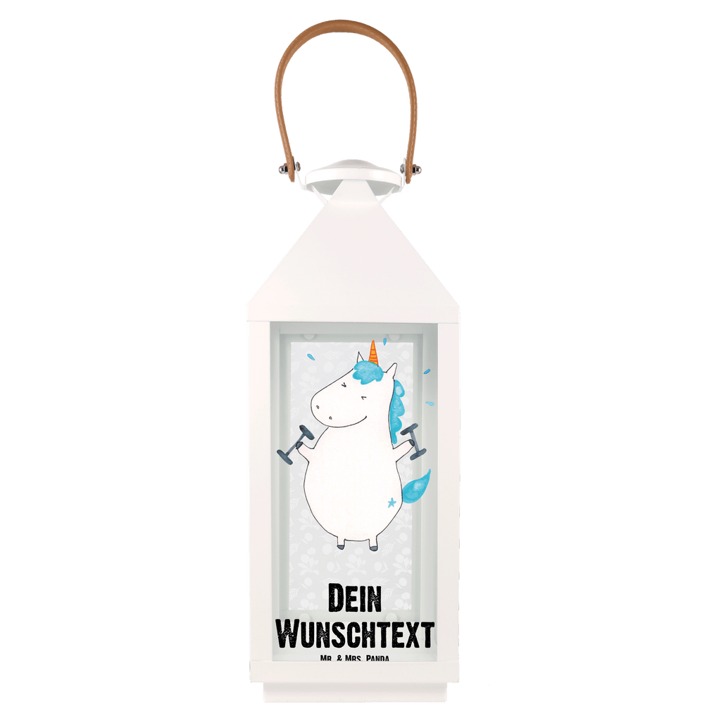 Personalisierte Deko Laterne Einhorn Fitness Gartenlampe, Gartenleuchte, Gartendekoration, Gartenlicht, Laterne kleine Laternen, XXL Laternen, Laterne groß, Einhorn, Einhörner, Einhorn Deko, Pegasus, Unicorn, Gym, Fitness, Fitnessstudio, Diät, Abnehmen, Sport, Pumpen, Geräte, Sixpack