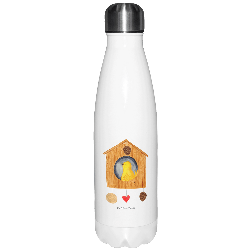 Thermosflasche Vogelhaus Isolierflasche, Thermoflasche, Trinkflasche, Thermos, Edelstahl, Tiermotive, Gute Laune, lustige Sprüche, Tiere, Vogel, Vögel, Vogelhaus, Vogelhäuschen, Home sweet home, Zuhause, Nest, Eigenheim, Familie, Wohnung, Haus, unser Haus, Lieblingsort, Castle