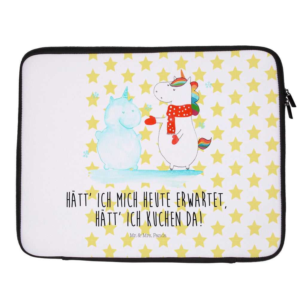 Notebook Tasche Einhorn Schneemann Notebook Tasche, Laptop, Computertasche, Tasche, Notebook-Tasche, Notebook-Reisehülle, Notebook Schutz, Einhorn, Einhörner, Einhorn Deko, Pegasus, Unicorn, Schneemann, Winter, Schnee, Kuchen, Weihnachten, kalt, Mütze, Handschuhe, X-Mas