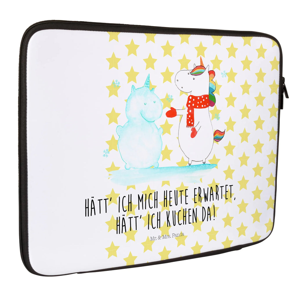 Notebook Tasche Einhorn Schneemann Notebook Tasche, Laptop, Computertasche, Tasche, Notebook-Tasche, Notebook-Reisehülle, Notebook Schutz, Einhorn, Einhörner, Einhorn Deko, Pegasus, Unicorn, Schneemann, Winter, Schnee, Kuchen, Weihnachten, kalt, Mütze, Handschuhe, X-Mas