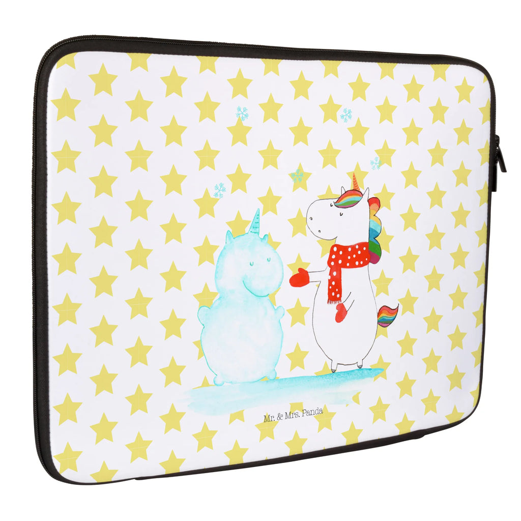 Notebook Tasche Einhorn Schneemann Notebook Tasche, Laptop, Computertasche, Tasche, Notebook-Tasche, Notebook-Reisehülle, Notebook Schutz, Einhorn, Einhörner, Einhorn Deko, Pegasus, Unicorn, Schneemann, Winter, Schnee, Kuchen, Weihnachten, kalt, Mütze, Handschuhe, X-Mas