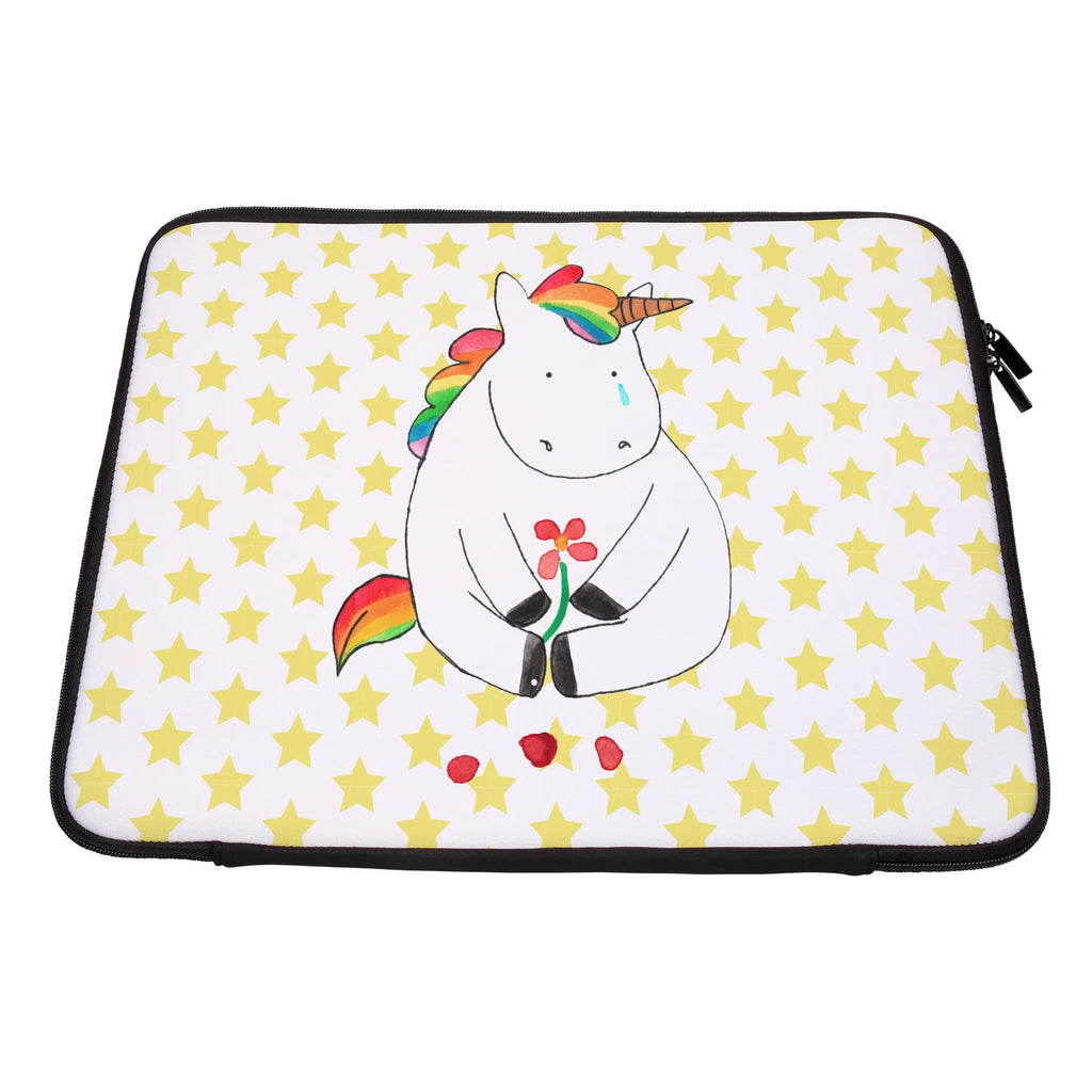 Notebook Tasche Einhorn Traurig Notebook Tasche, Laptop, Computertasche, Tasche, Notebook-Tasche, Notebook-Reisehülle, Notebook Schutz, Einhorn, Einhörner, Einhorn Deko, Pegasus, Unicorn, Glitzer, Trösten. Freundschaft, Freunde, Liebe, Trauer, Grußkarte, Blume