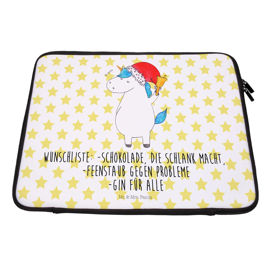 Notebook Tasche Einhorn Weihnachtsmann Notebook Tasche, Laptop, Computertasche, Tasche, Notebook-Tasche, Notebook-Reisehülle, Notebook Schutz, Einhorn, Einhörner, Einhorn Deko, Pegasus, Unicorn, Gin, Schokolade, Schoki, Weihnachten, Weihnachtsmann, Nikolaus, Wunschzettel, Wunschliste, Feenstaub