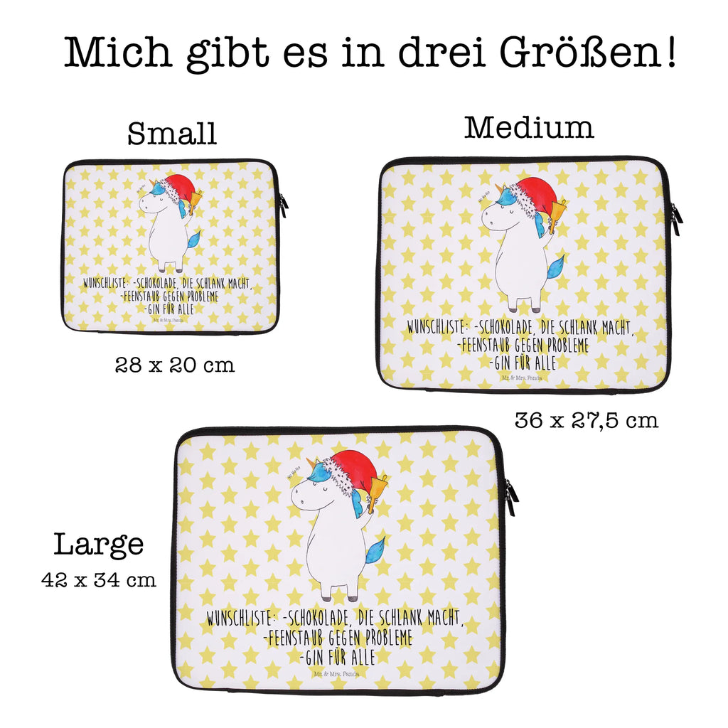 Notebook Tasche Einhorn Weihnachtsmann Notebook Tasche, Laptop, Computertasche, Tasche, Notebook-Tasche, Notebook-Reisehülle, Notebook Schutz, Einhorn, Einhörner, Einhorn Deko, Pegasus, Unicorn, Gin, Schokolade, Schoki, Weihnachten, Weihnachtsmann, Nikolaus, Wunschzettel, Wunschliste, Feenstaub