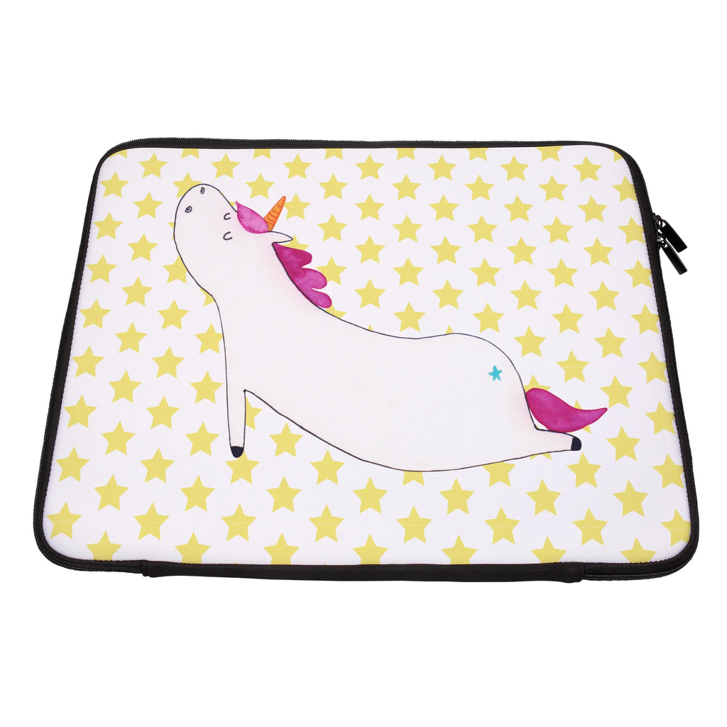 Notebook Tasche Einhorn Yoga Notebook Tasche, Laptop, Computertasche, Tasche, Notebook-Tasche, Notebook-Reisehülle, Notebook Schutz, Einhorn, Einhörner, Einhorn Deko, Pegasus, Unicorn, Yoga, Namaste, Achtsamkeit, Entspannung, Joga, Yogamatte, Sport, lustig, witzig, süß