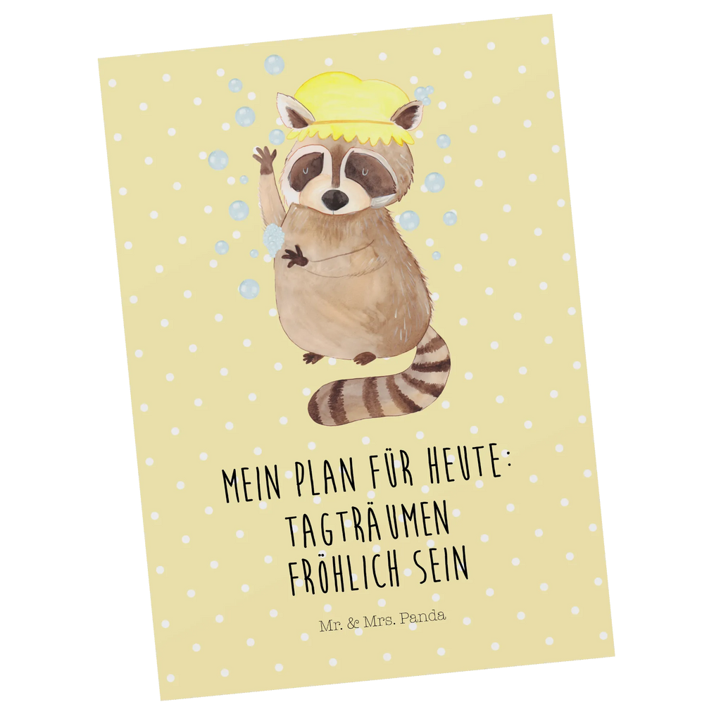 Postkarte Waschbär Postkarte, Karte, Geschenkkarte, Grußkarte, Einladung, Ansichtskarte, Geburtstagskarte, Einladungskarte, Dankeskarte, Ansichtskarten, Einladung Geburtstag, Einladungskarten Geburtstag, Tiermotive, Gute Laune, lustige Sprüche, Tiere, Waschbär, Tagträumen, Plan, Fröhlich, waschen, Seifenblasen