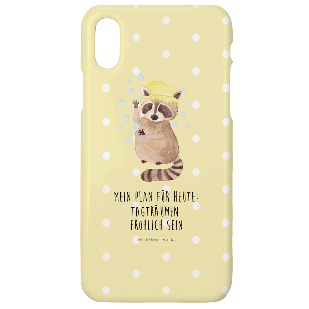 Handyhülle Waschbär Handyhülle, Handycover, Cover, Handy, Hülle, Iphone 10, Iphone X, Tiermotive, Gute Laune, lustige Sprüche, Tiere, Waschbär, Tagträumen, Plan, Fröhlich, waschen, Seifenblasen