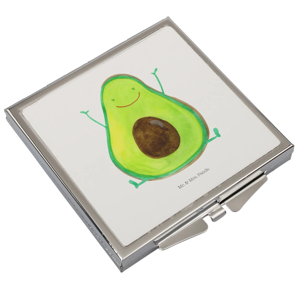 Handtaschenspiegel quadratisch Avocado Glücklich Spiegel, Handtasche, Quadrat, silber, schminken, Schminkspiegel, Avocado, Veggie, Vegan, Gesund, Chaos