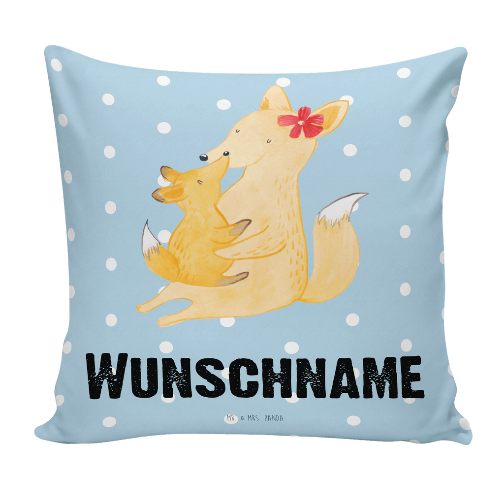 Personalisiertes Kissen Fuchs Mama & Kind Kissen, personalisiert, Name, Wunschname, bedrucken, Kopfkissen, Familie, Vatertag, Muttertag, Bruder, Schwester, Mama, Papa, Oma, Opa, Mutter, Tochter, Lieblingstochter, Beste Tochter, Geschenk