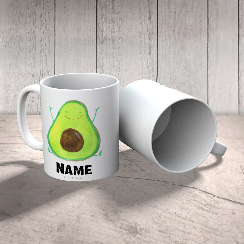 Personalisierte Tasse Avocado Glücklich Personalisierte Tasse, Namenstasse, Wunschname, Personalisiert, Tasse, Namen, Drucken, Tasse mit Namen, Avocado, Veggie, Vegan, Gesund, Chaos