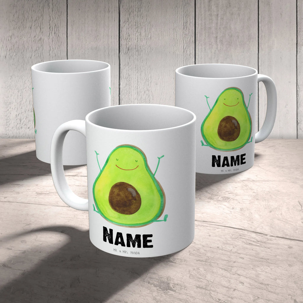 Personalisierte Tasse Avocado Glücklich Personalisierte Tasse, Namenstasse, Wunschname, Personalisiert, Tasse, Namen, Drucken, Tasse mit Namen, Avocado, Veggie, Vegan, Gesund, Chaos