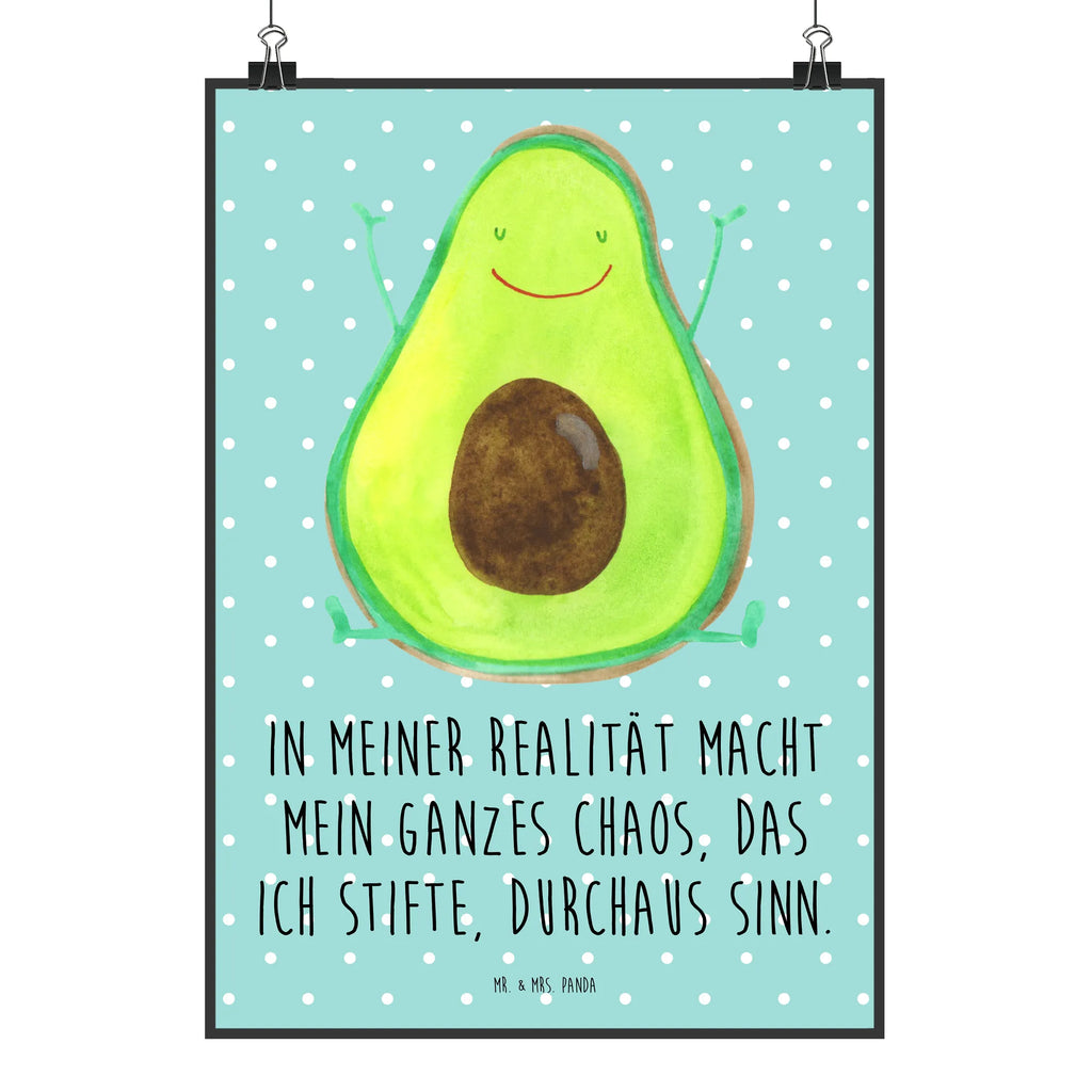 Poster Avocado Glücklich Poster, Wandposter, Bild, Wanddeko, Küchenposter, Kinderposter, Wanddeko Bild, Raumdekoration, Wanddekoration, Handgemaltes Poster, Mr. & Mrs. Panda Poster, Designposter, Kunstdruck, Posterdruck, Avocado, Veggie, Vegan, Gesund, Chaos