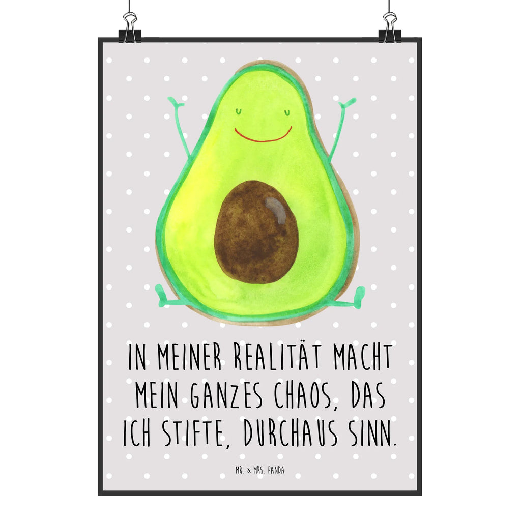 Poster Avocado Glücklich Poster, Wandposter, Bild, Wanddeko, Küchenposter, Kinderposter, Wanddeko Bild, Raumdekoration, Wanddekoration, Handgemaltes Poster, Mr. & Mrs. Panda Poster, Designposter, Kunstdruck, Posterdruck, Avocado, Veggie, Vegan, Gesund, Chaos