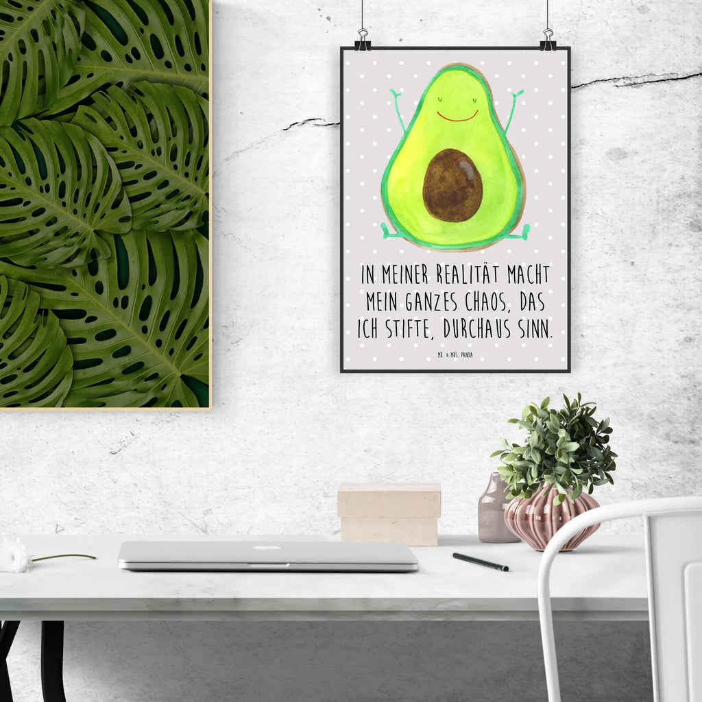 Poster Avocado Glücklich Poster, Wandposter, Bild, Wanddeko, Küchenposter, Kinderposter, Wanddeko Bild, Raumdekoration, Wanddekoration, Handgemaltes Poster, Mr. & Mrs. Panda Poster, Designposter, Kunstdruck, Posterdruck, Avocado, Veggie, Vegan, Gesund, Chaos