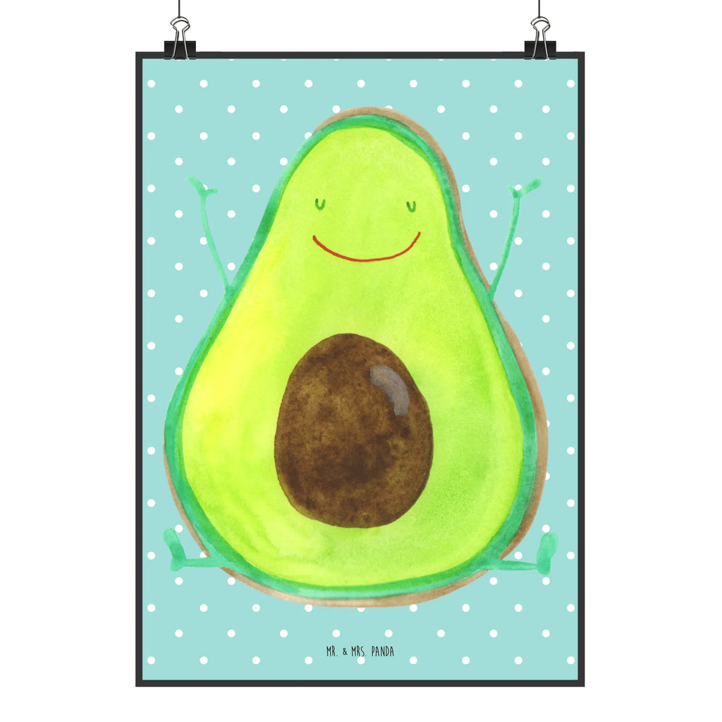 Poster Avocado Glücklich Poster, Wandposter, Bild, Wanddeko, Küchenposter, Kinderposter, Wanddeko Bild, Raumdekoration, Wanddekoration, Handgemaltes Poster, Mr. & Mrs. Panda Poster, Designposter, Kunstdruck, Posterdruck, Avocado, Veggie, Vegan, Gesund, Chaos