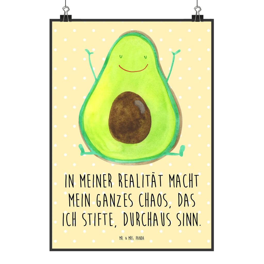 Poster Avocado Glücklich Poster, Wandposter, Bild, Wanddeko, Küchenposter, Kinderposter, Wanddeko Bild, Raumdekoration, Wanddekoration, Handgemaltes Poster, Mr. & Mrs. Panda Poster, Designposter, Kunstdruck, Posterdruck, Avocado, Veggie, Vegan, Gesund, Chaos