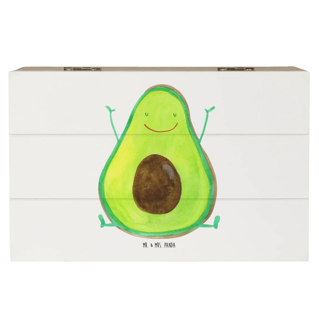 Holzkiste Avocado Glücklich Holzkiste, Kiste, Schatzkiste, Truhe, Schatulle, XXL, Erinnerungsbox, Erinnerungskiste, Dekokiste, Aufbewahrungsbox, Geschenkbox, Geschenkdose, Avocado, Veggie, Vegan, Gesund, Chaos